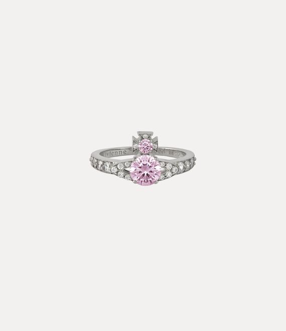 Vivienne Westwood Ismene Ring in PLATINUM/WHITE,PINK CZ